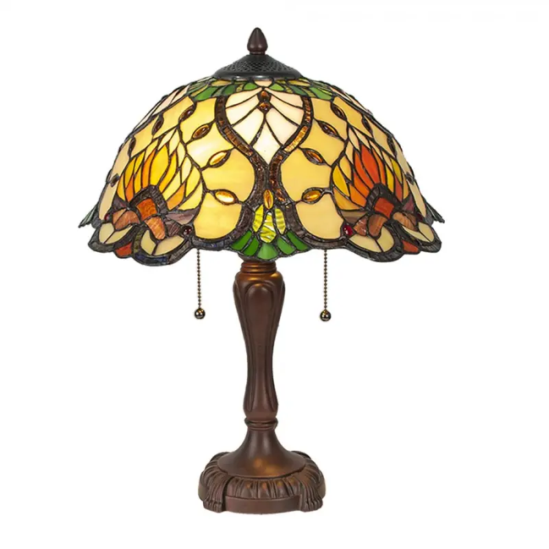 Stolní lampa Tiffany Yellow Garden – 40x50 cm