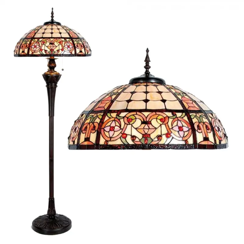 Stojací lampa Tiffany - Ø 56*165 cm 3x E27 / Max 60W Clayre & Eef