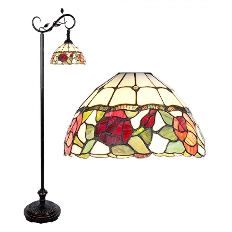 Stojací lampa Tiffany Rosalin - 40*27*152 cm / E27/60w Clayre & Eef