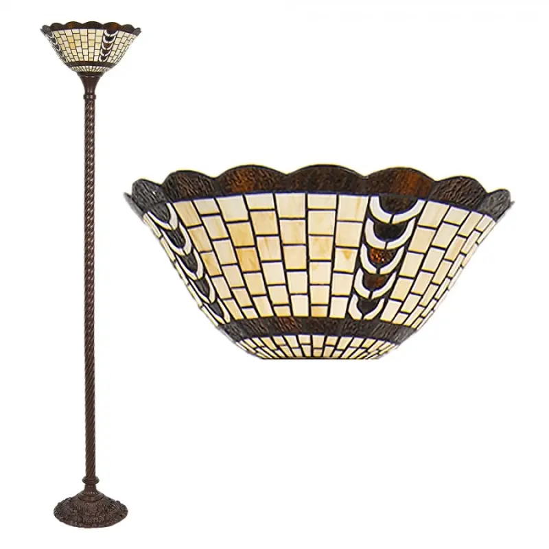 Stojací lampa Tiffany Paule – Ø 38*186 cm E27/max 1*60W Clayre & Eef
