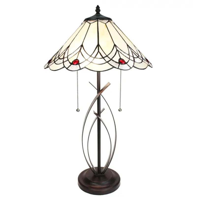 Stolní lampa Tiffany Red Dot – 39x69 cm