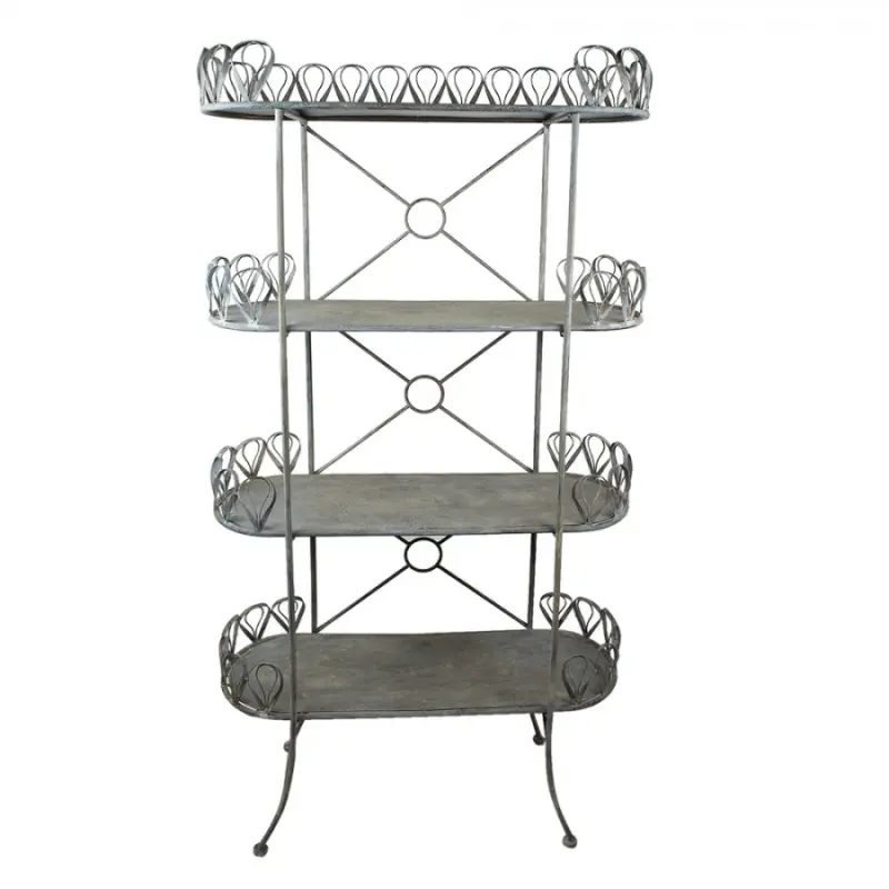 Šedý kovový retro stojan na květiny Storage rack - 91*36*168 cm Clayre & Eef