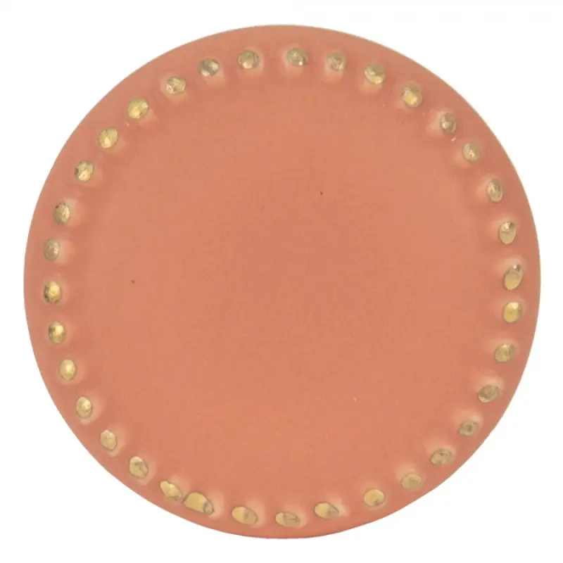 Oranžová keramická úchytka ze zlatými puntíky Lennaert – 4x3 cm