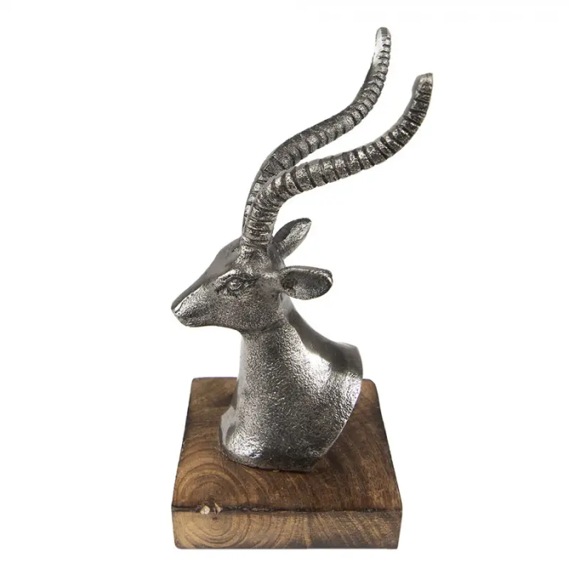 Dekorace Socha Jelen Stříbrná 12*11*21 cm – 12x11x21 cm