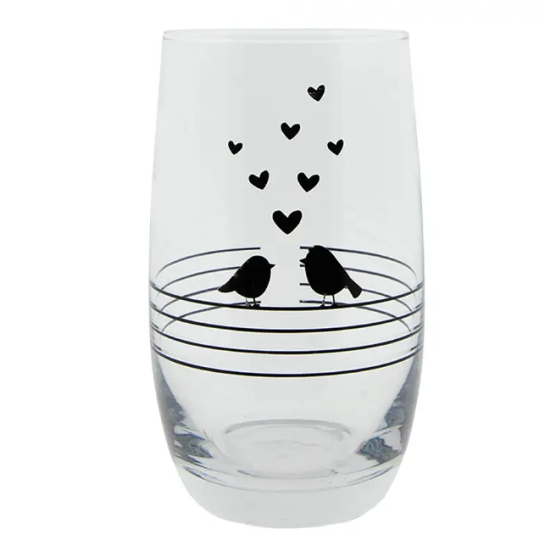 Sklenička na nápoj s ptáčky Love Birds – 320 ml