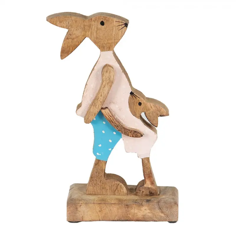 Dekorace Socha Králík Hnědá, Modrá 12*6*22 cm – 12x6x22 cm