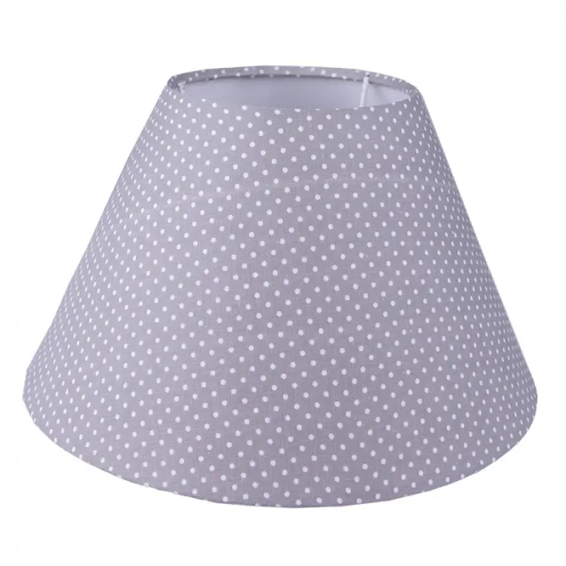 Šedé puntíkované látkové stínidlo lampy - Ø 23*15 cm / E27 Clayre & Eef