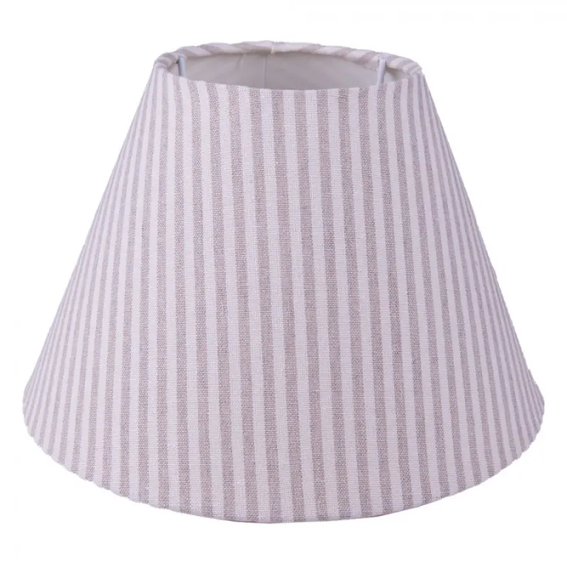 Béžové pruhované látkové stínidlo lampy – 23x15 cm