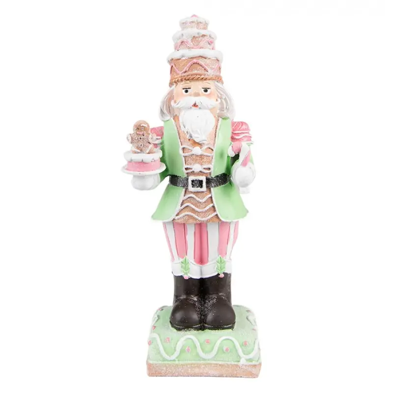 Dekorace barevný Louskáček s perníčkem - 9*6*24 cm Clayre & Eef