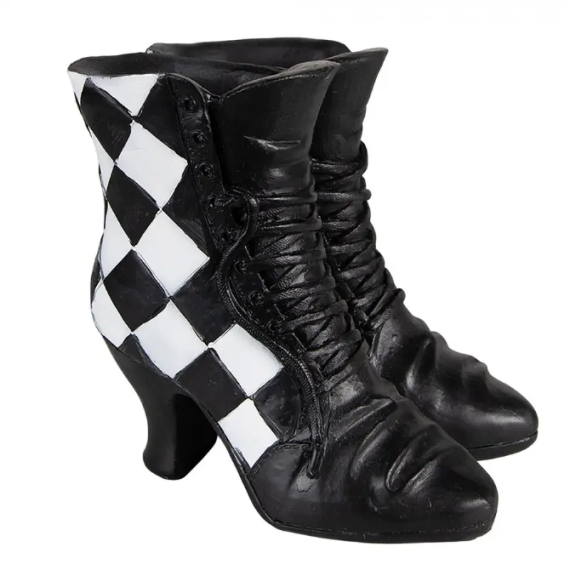 Dekorace Socha Bota Černá Bílá 15x12x15 cm – 15x12x15 cm