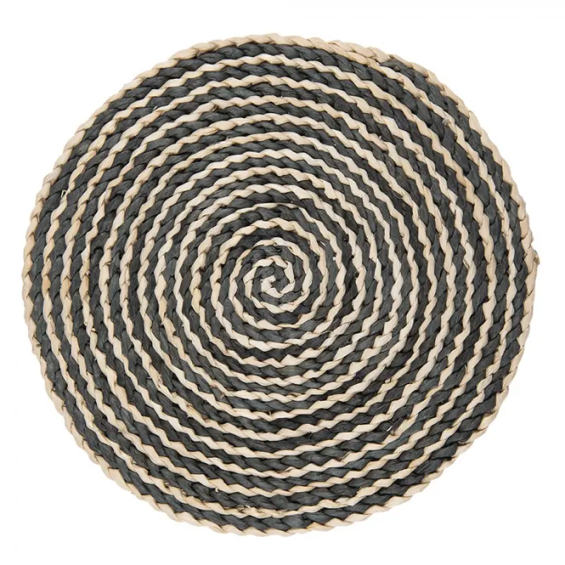 Béžovo černé kulaté prostírání – 35x1 cm