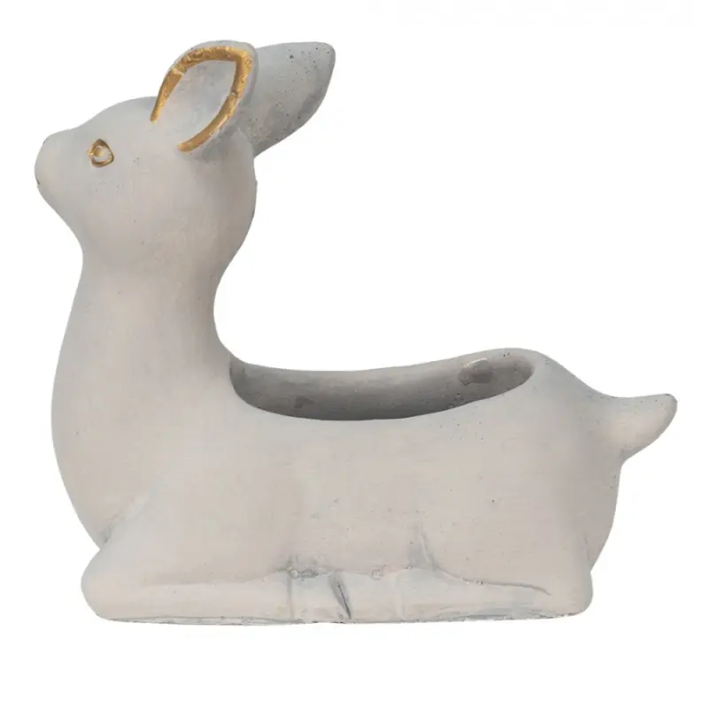 Cementový květináč ve tvaru srnečky - 23*11*21 cm Clayre & Eef