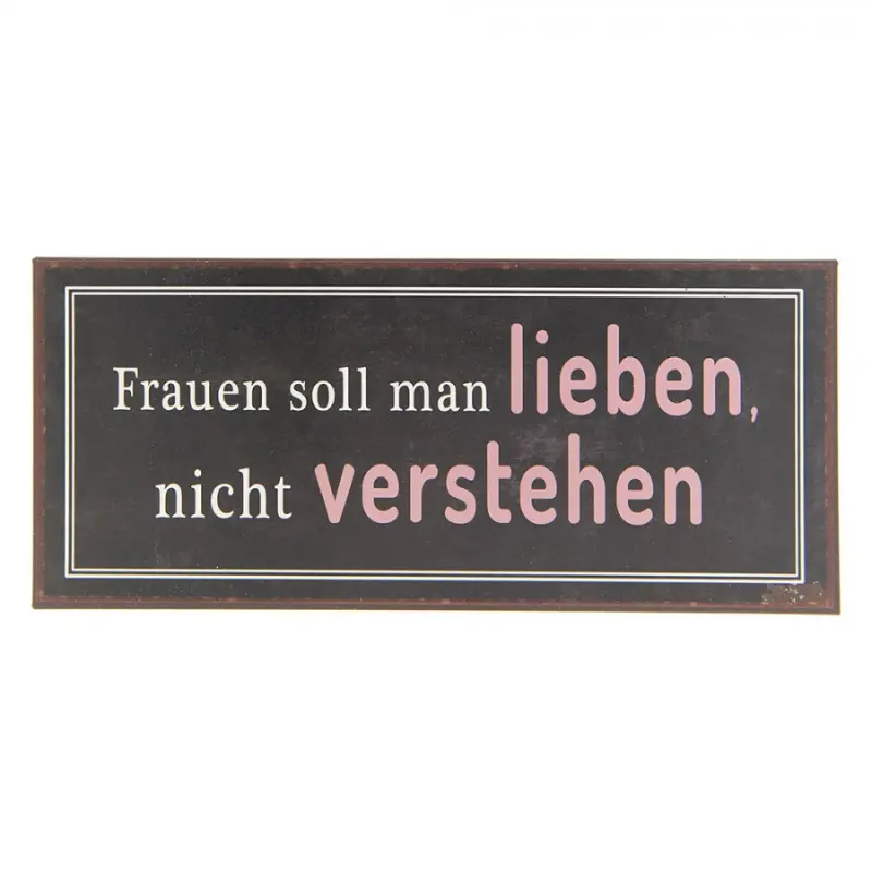 Nástěnná kovová cedule Frauen Lieben – 30x1x13 cm