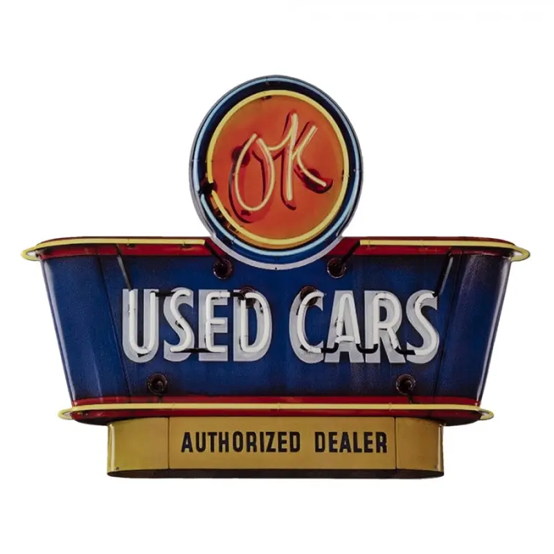 Nástěnná kovová cedule Used Cars – 50x1x40 cm