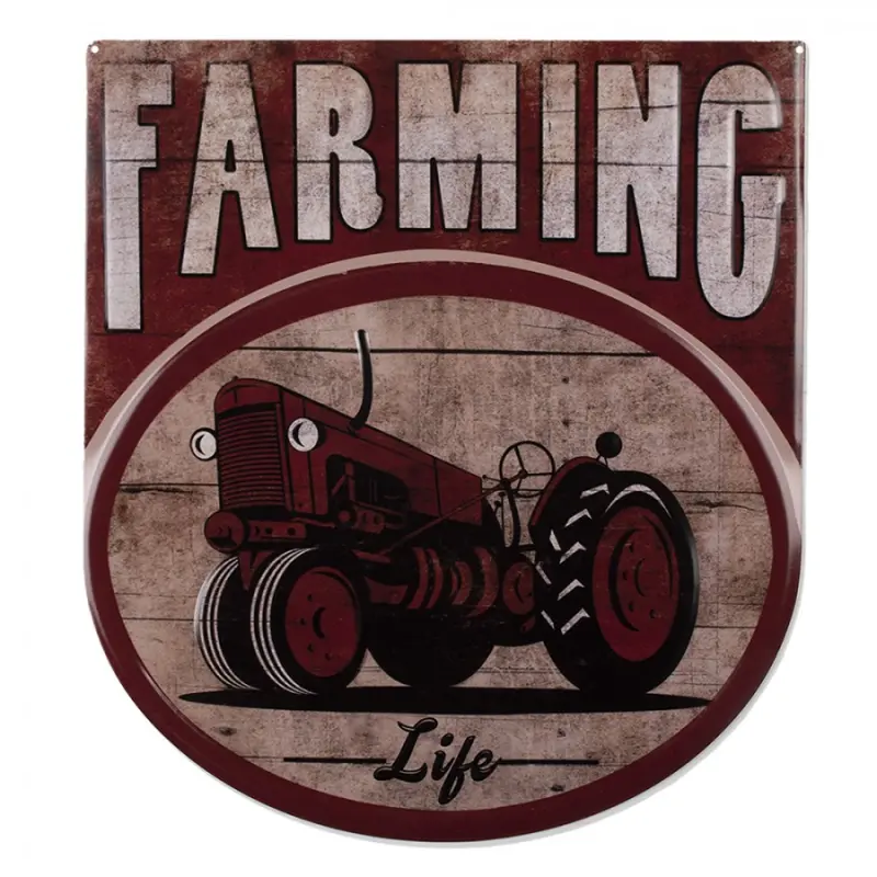 Nástěnná kovová cedule Farming Life - 50*56 cm Clayre & Eef