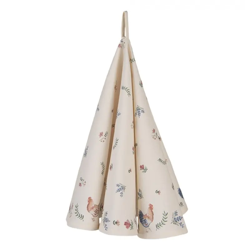 Kulatá utěrka Chicken and Rooster – 80 cm