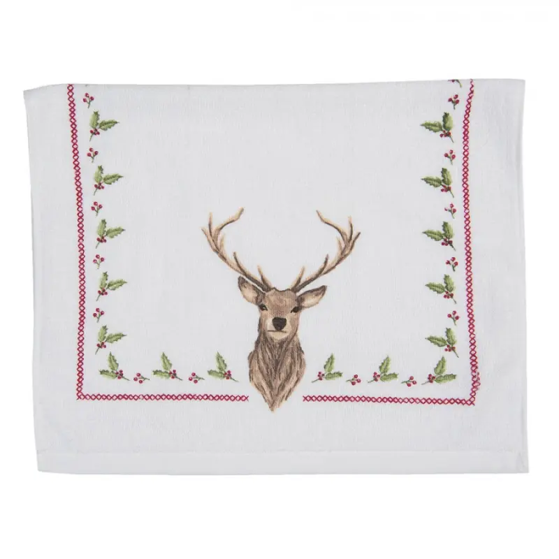 Froté kuchyňský ručník s jelenem Cosy Lodge – 40x66 cm