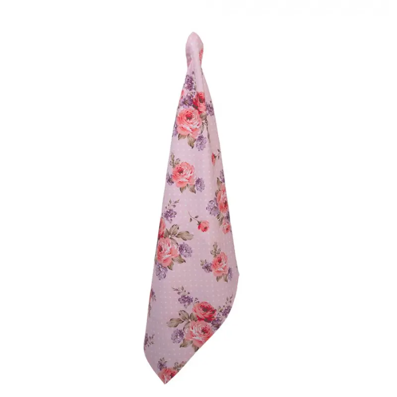 Růžová bavlněná utěrka s růžemi Dotty Rose – 50x70 cm