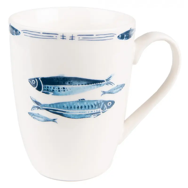 Porcelánový hrnek s rybkami Fish Blue – 330 ml