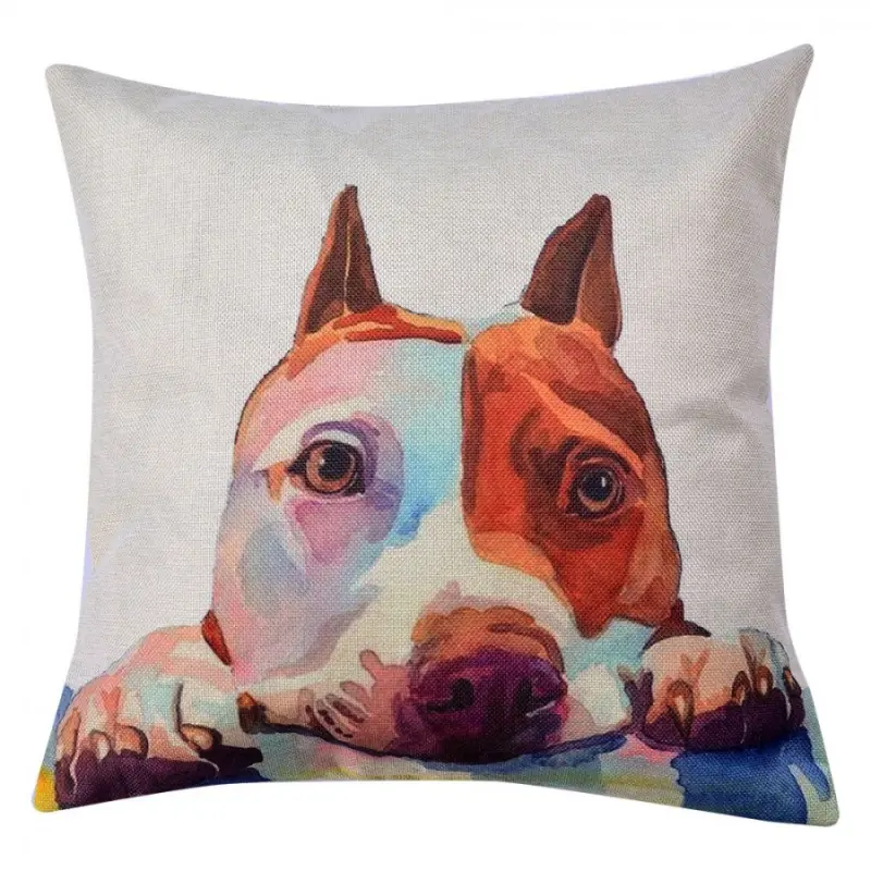 Povlak na polštář s motivem amerického pitbula Psi - 43*43 cm Clayre & Eef