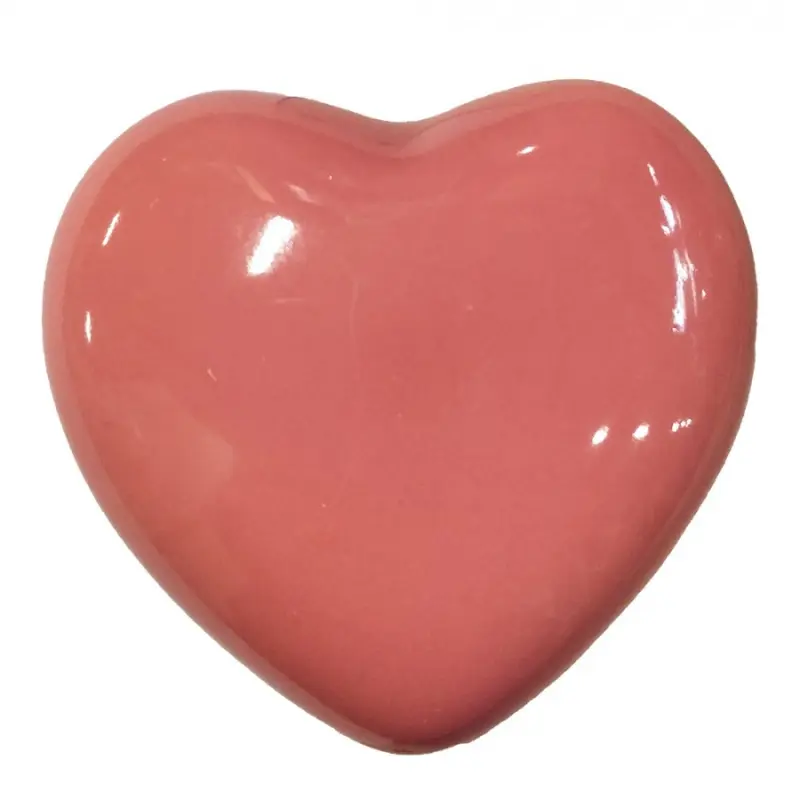 Úchytka růžové keramické srdce - 3.5*4 cm Clayre & Eef