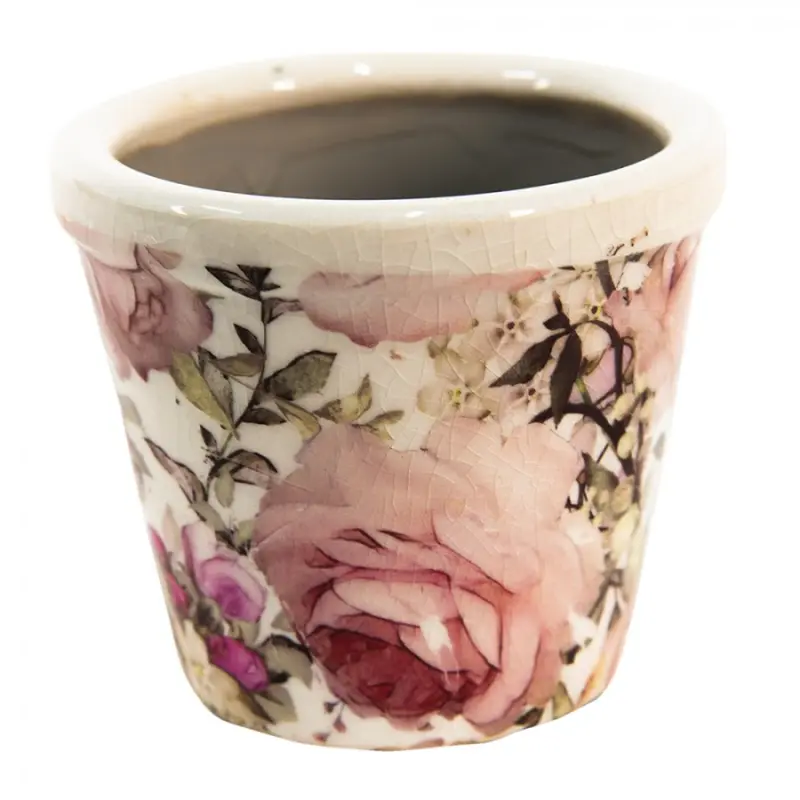 Keramický obal na květináč s růžemi Roses I XS – 8x7 cm