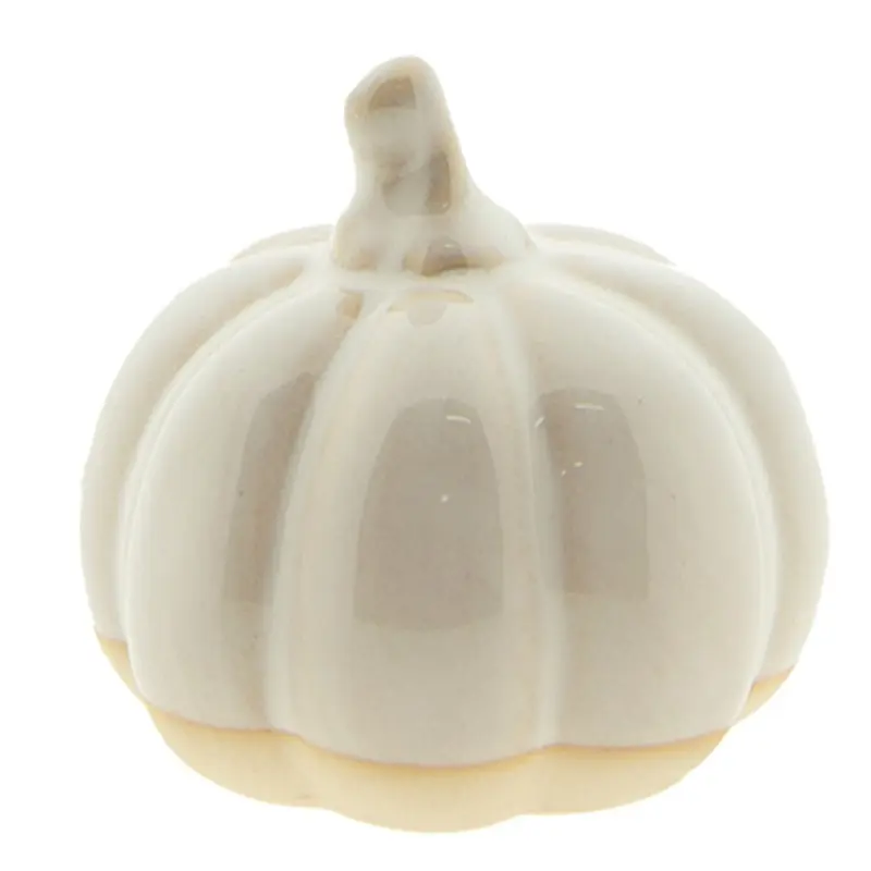 Béžová  porcelánová dekorace dýně Chrie M – 9x8 cm