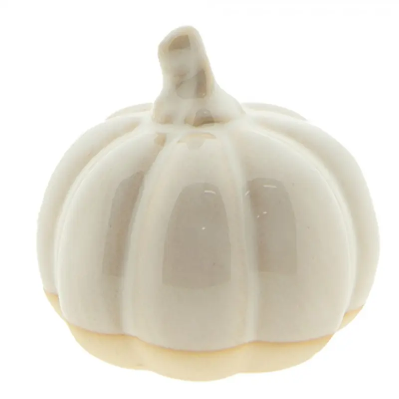 Béžová porcelánová dekorace dýně Gerjen S – 7x6 cm