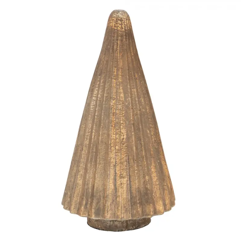 Bronzová antik skleněná vánoční dekorace strom Christmas Tree – 15x32 cm