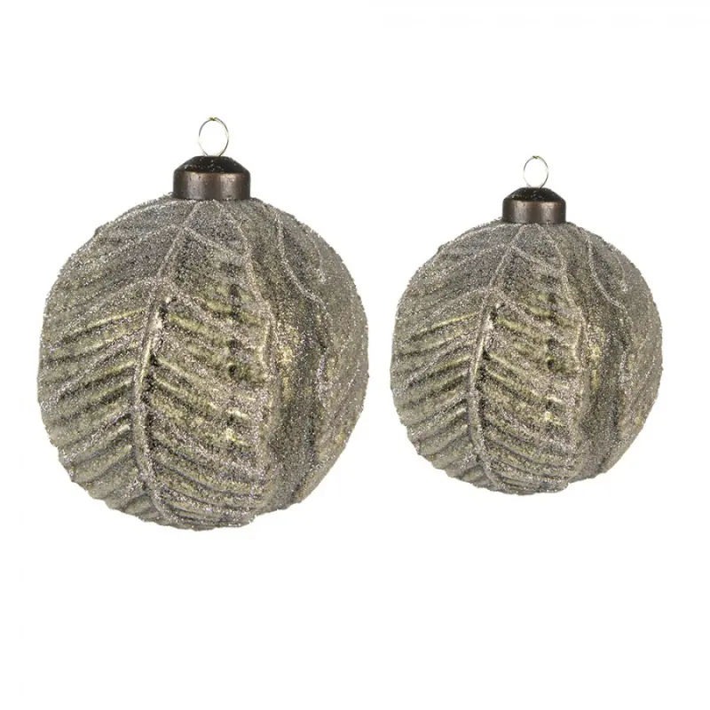 Vánoční koule Zelená 10x10 / 8x8 cm (sada 2) – 10x10 / 8x8 cm