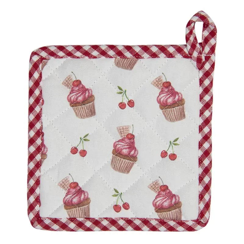 Bavlněná podložka pod nádobí pro děti Cherry Cupcake – 16x16 cm