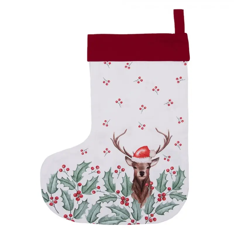 Vánoční punčocha s jelenem Holly Christmas – 30x1x40 cm