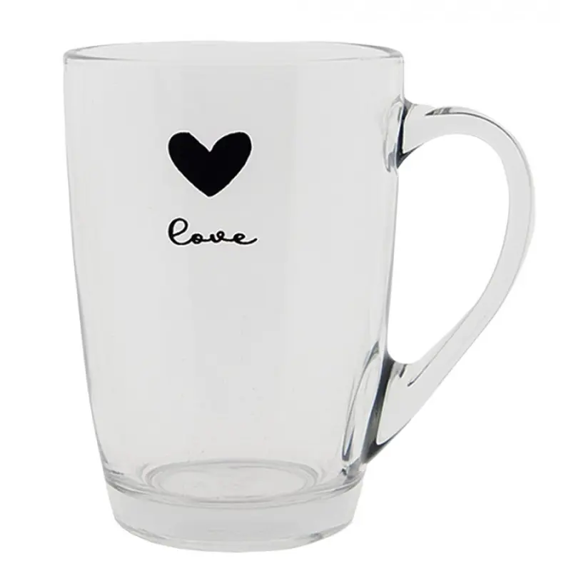 Skleněný hrnek se srdíčkem Love Birds – 300 ml