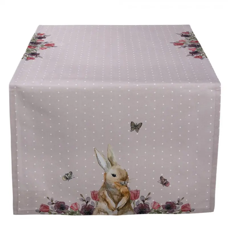 Bavlněný běhoun na stůl s králíčkem Happy Bunny – 50x140 cm