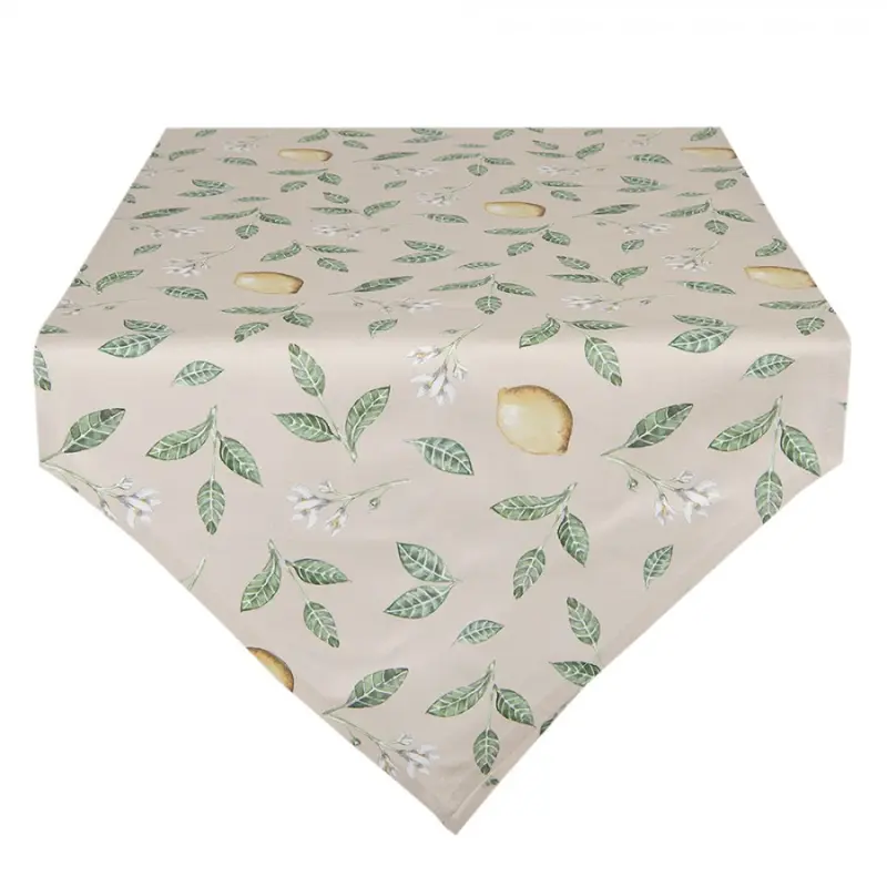 Bavlněný běhoun s motivem citrónů Lemons &amp;amp; Leafs – 50x160 cm