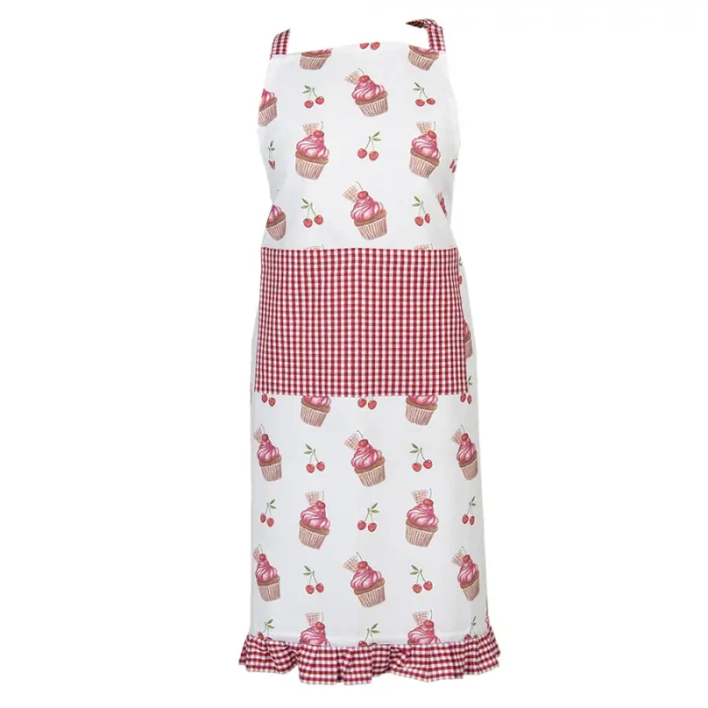 Kuchyňská zástěra z bavlny Cherry Cupcake – 70x85 cm