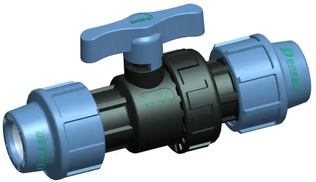 PE Uzavírací kohout 40mm, svěrná spojka na polyetylen