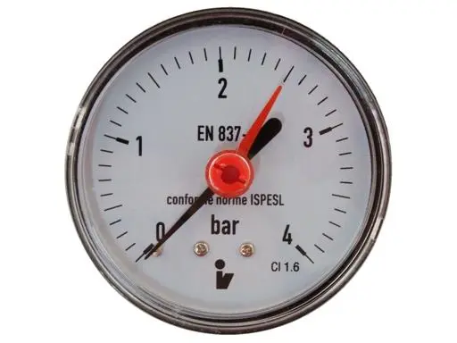 Tlakoměr 0- 4bar, 1/4" zadní vývod