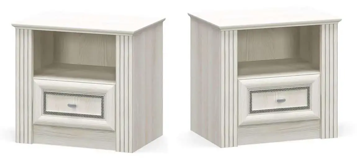 Casarredo Set 2 kusů nočních stolků BRISTOL NEW II jasan sněhový