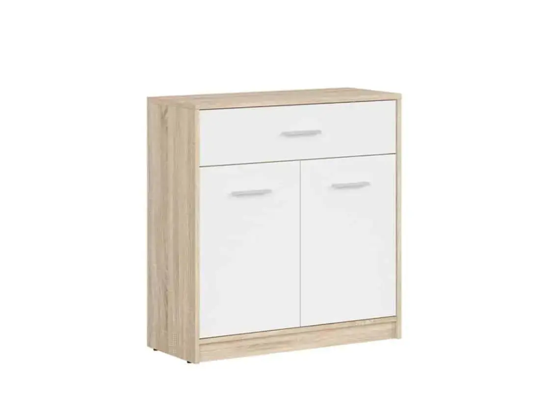 BRW NEPO PLUS komoda KOM2D1S, dub sonoma/bílá