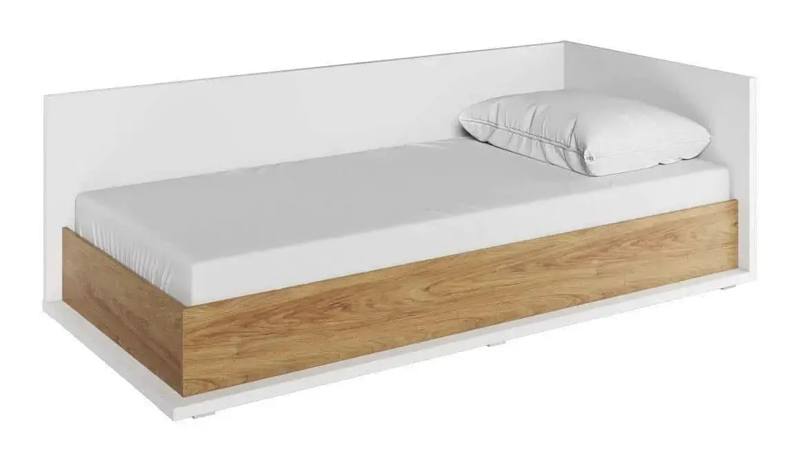 Casarredo Postel 90x200 s ÚP pravá SOMAS 09P bílá/ořech natural