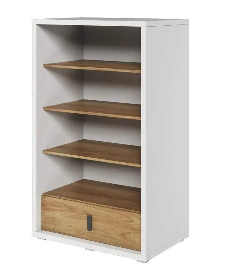 Casarredo Regál se zásuvkou SOMAS 10 1S bílá/ořech natural