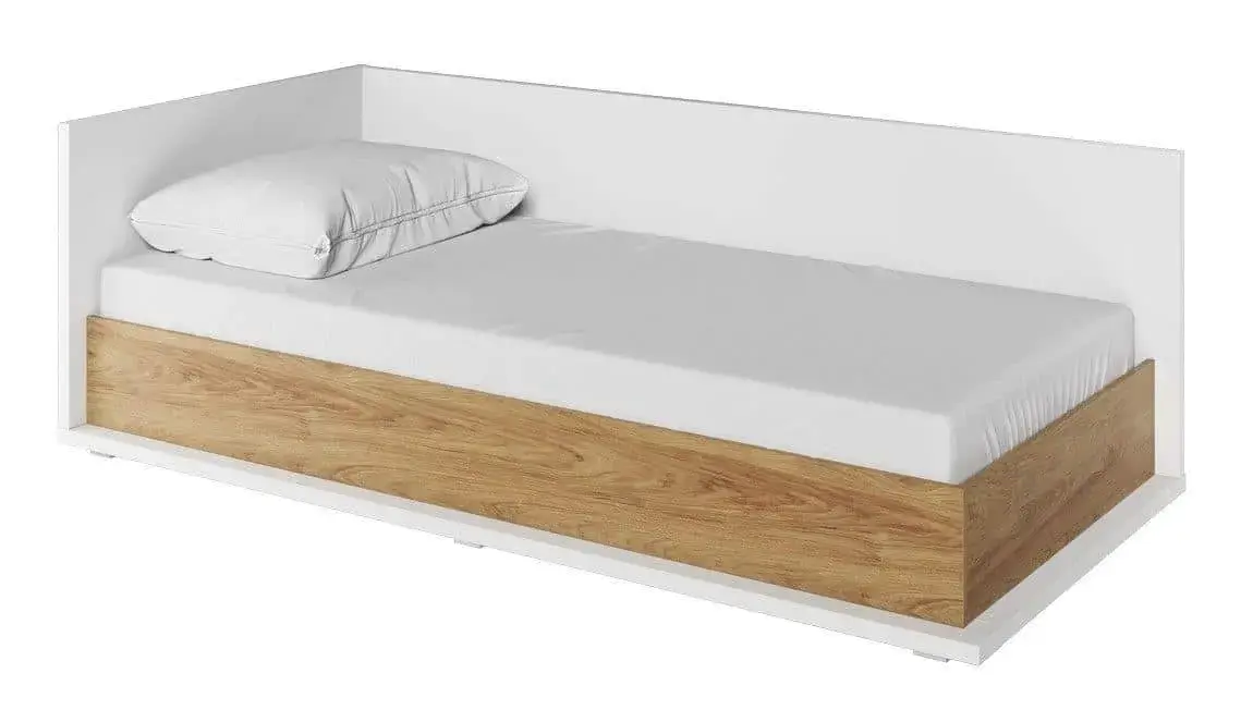 Casarredo Postel 90x200 s ÚP levá SOMAS 09L bílá/ořech natural