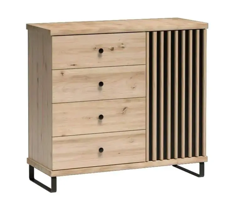 Casarredo Komoda na nohách 1D4S BARBUS dub artisan/černá