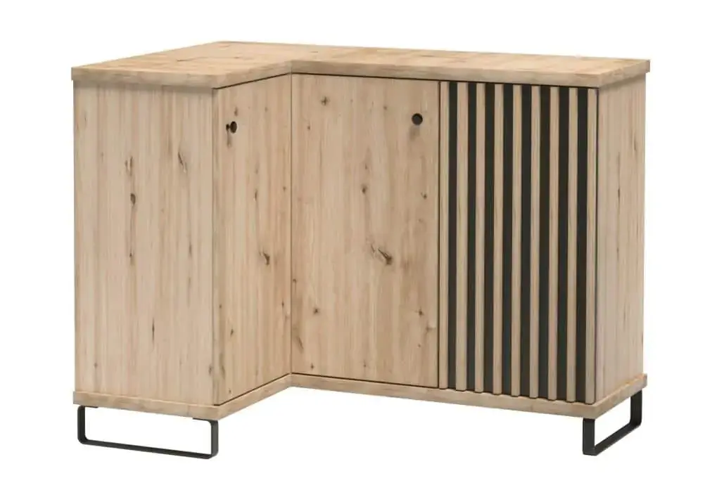 Casarredo Komoda rohová na nohách BARBUS dub artisan/černá
