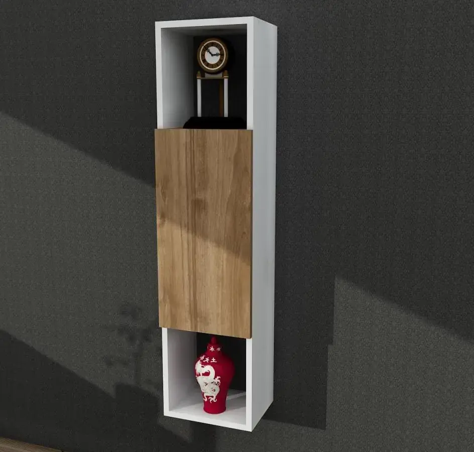 Casarredo Závěsný regál se skříňkou KATHY bílá/ořech