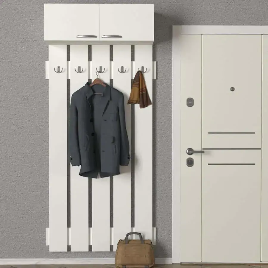 Casarredo Věšák s horní skříňkou KMENTA bílá