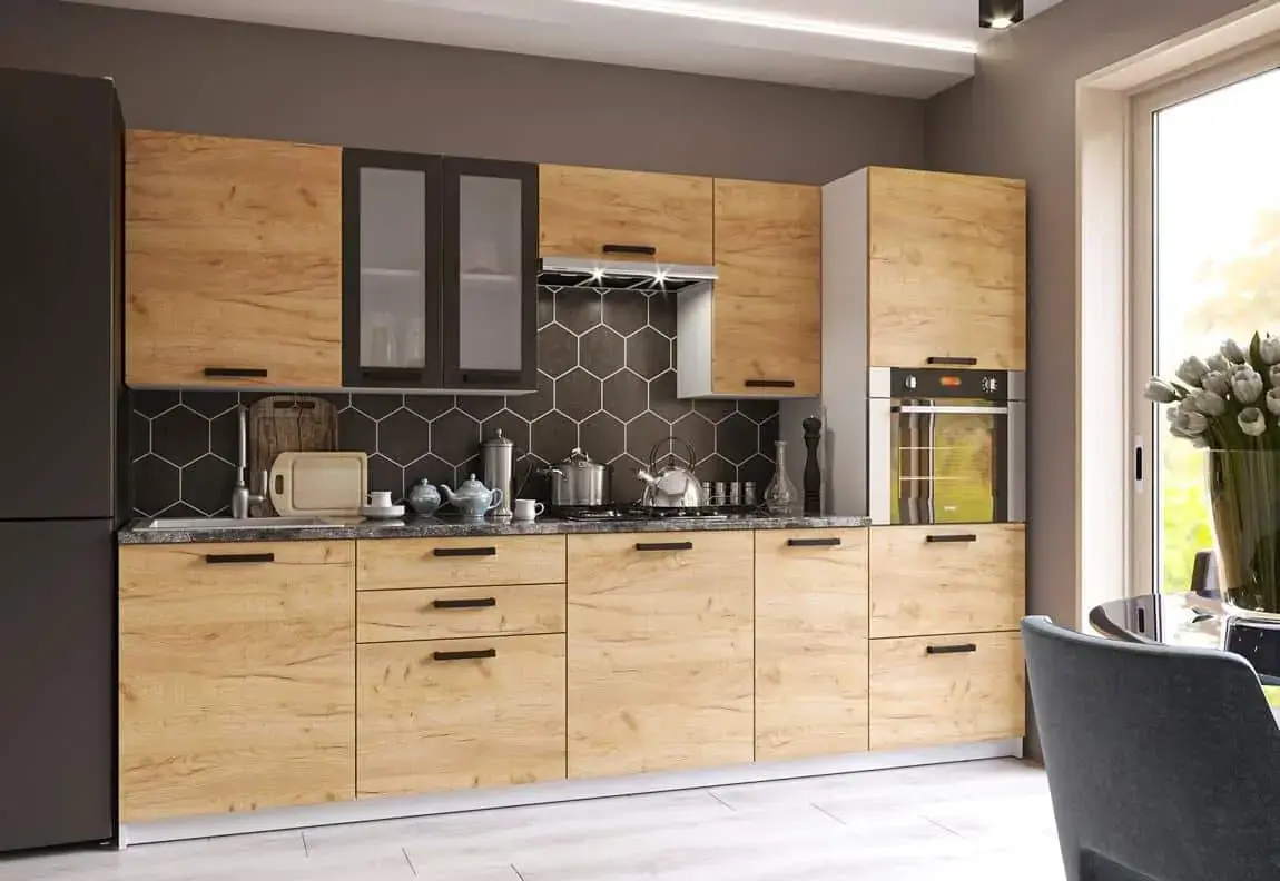 Casarredo Kuchyně DAKOTA 280 bílá/dub kraft zlatý