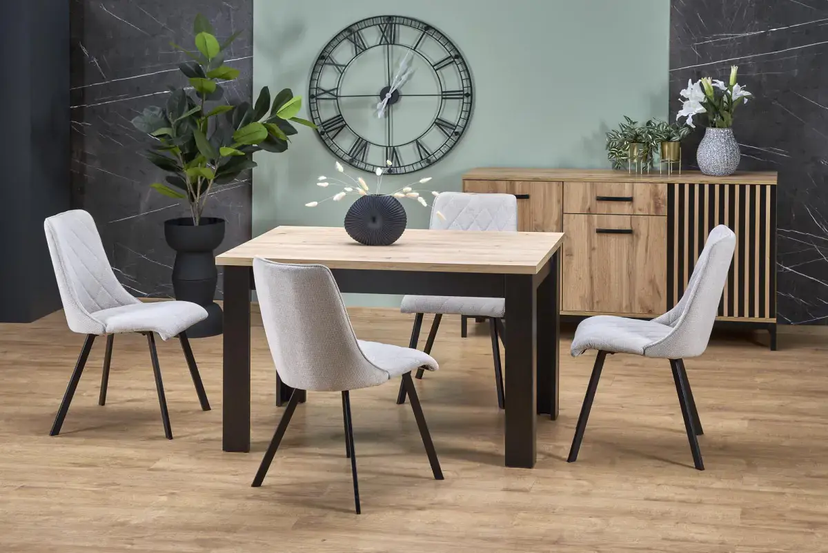 HALMAR Jídelní rozkládací stůl Bagio 120/160 cm dub artisan/černý