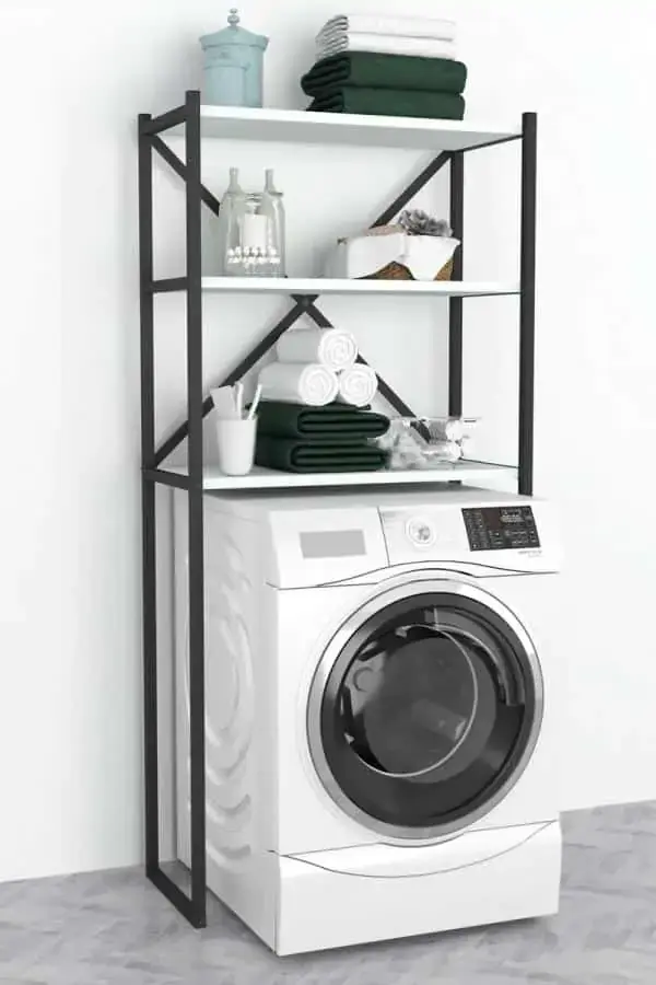Casarredo Regál na pračku SIARA bílá/černá
